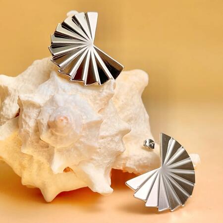 Orecchini a ventaglio in acciaio inox