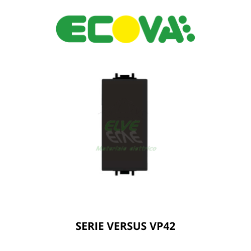 ECOVA - 24224 VP42 Pulsante unipolare nero compatibile con la serie Vimar Plana®