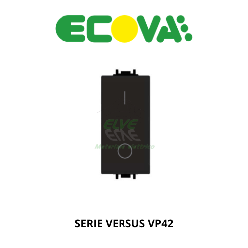 ECOVA - 27232 VP42 Interruttore bipolare ON/OFF nero compatibile con la serie Vimar Plana®