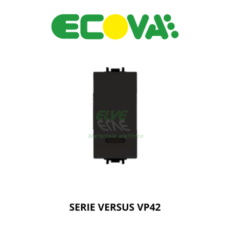 ECOVA - 27234 VP42 Interruttore bipolare luminoso  nero compatibile con la serie Vimar Plana®