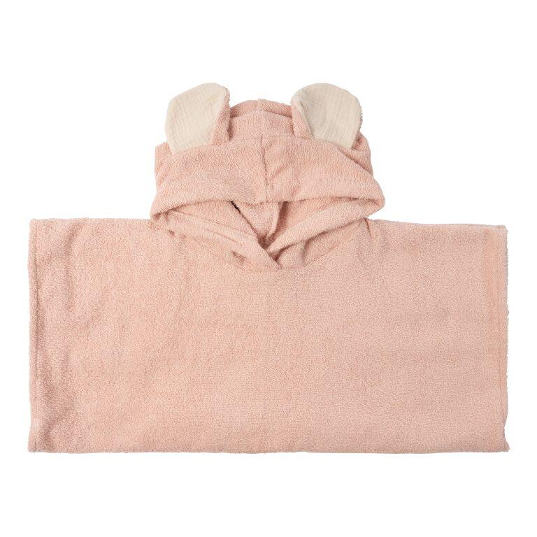 Poncho bambini in cotone biologico con orecchie di topo – GOTS - Colori assortiti
