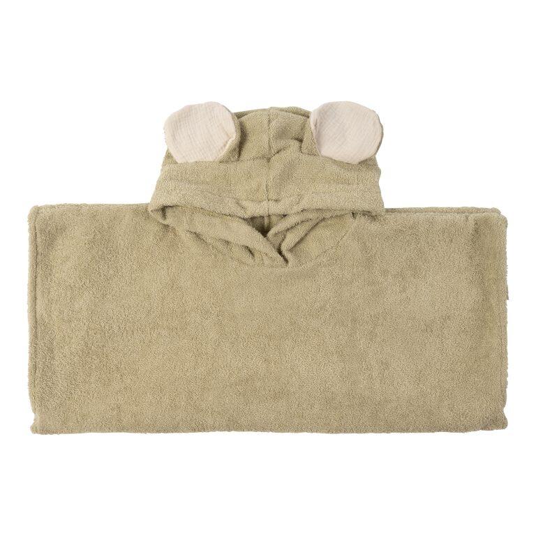 Poncho bambini in cotone biologico con orecchie di topo – GOTS - Colori assortiti