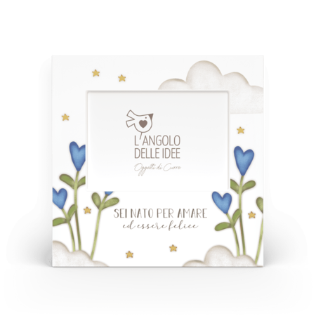 L'Angolo delle Idee - Cornice Portafoto "Sei nato per amare" (Azzurro)