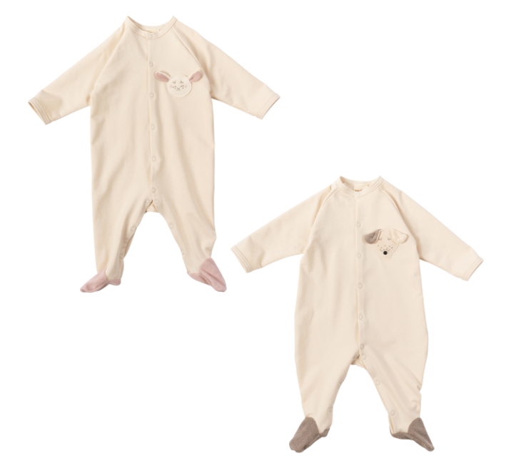 Tuta da notte in spugna francese con piedi – Cotone bio GOTS