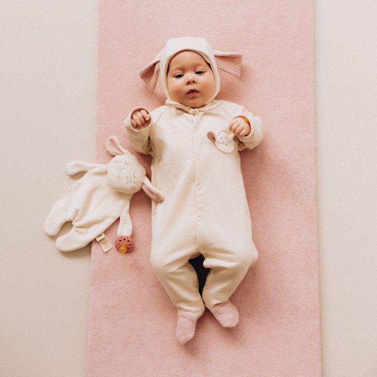 Tuta da notte in spugna francese con piedi – Cotone bio GOTS