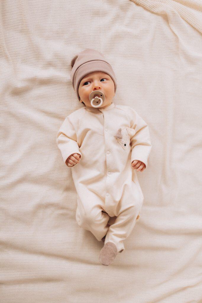 Tuta da notte in spugna francese con piedi – Cotone bio GOTS