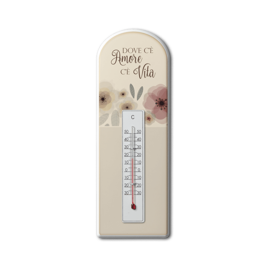 L'Angolo delle Idee - Termometro "Fiori Eleganti" in Legno Laccato