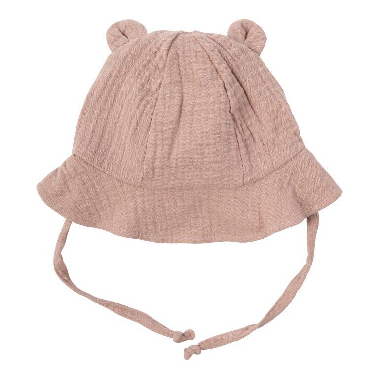 Cappello da sole in mussola con orecchie Teddy – Cotone bio GOTS - Misure e colori assortiti