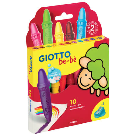 Astuccio 10 SUPERPASTELLONI a cera GIOTTO BEBE'
