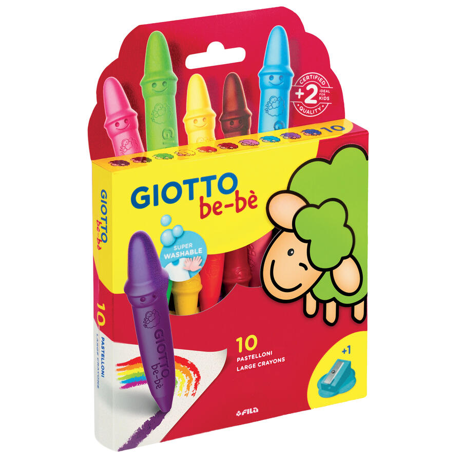 Astuccio 10 SUPERPASTELLONI a cera GIOTTO BEBE'