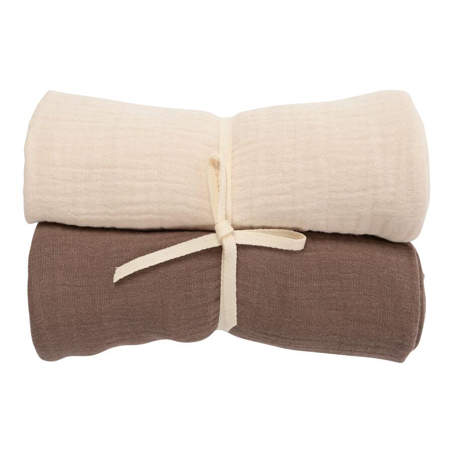 Set 2 telini in mussola di cotone organico certificato 65x65 cm - Fantasie assortite