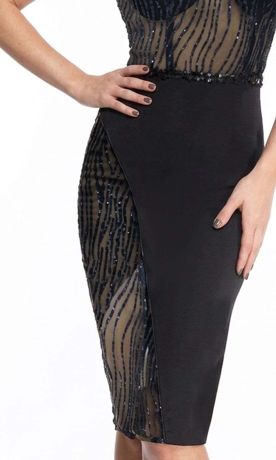 0468 TUBINO NERO MONOSPALLA IN TESSUTO LISCIO POPELINE 