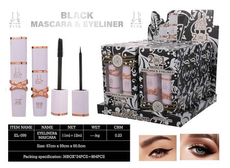 3Q BEAUTY MASCARA E EYELINER 2 IN 1 [Conf. da 12 kit]