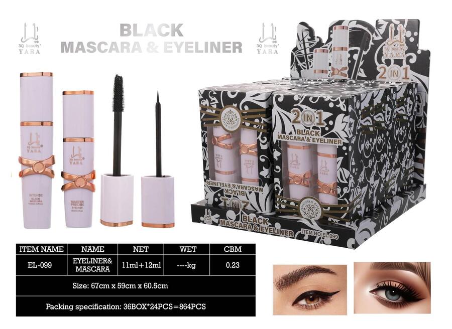 3Q BEAUTY MASCARA E EYELINER 2 IN 1 [Conf. da 12 kit]