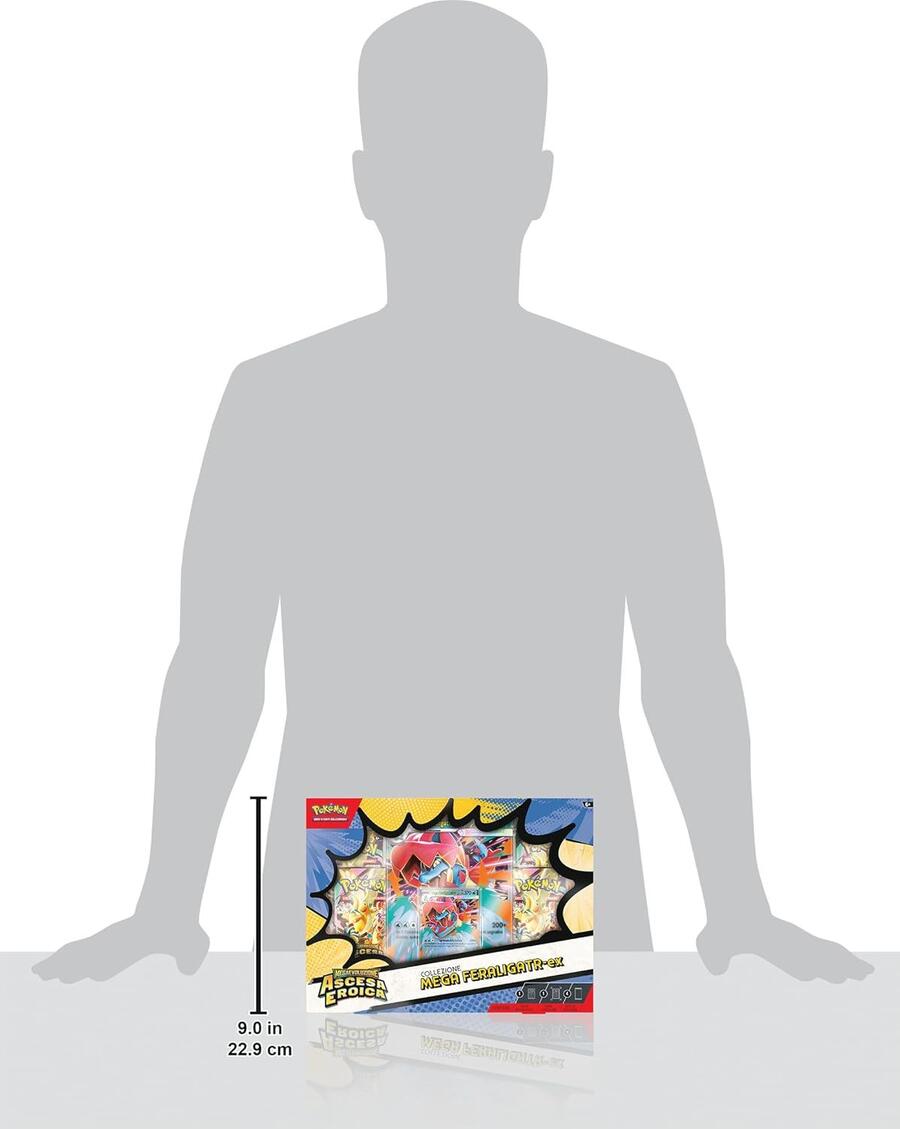 Pokémon: collezione Mega Feraligatr-ex dell’espansione Megaevoluzione - Ascesa Eroica del GCC Pokémon (una carta promozionale olografica, una carta lenticolare gigante e quattro buste di espansione) - 104
