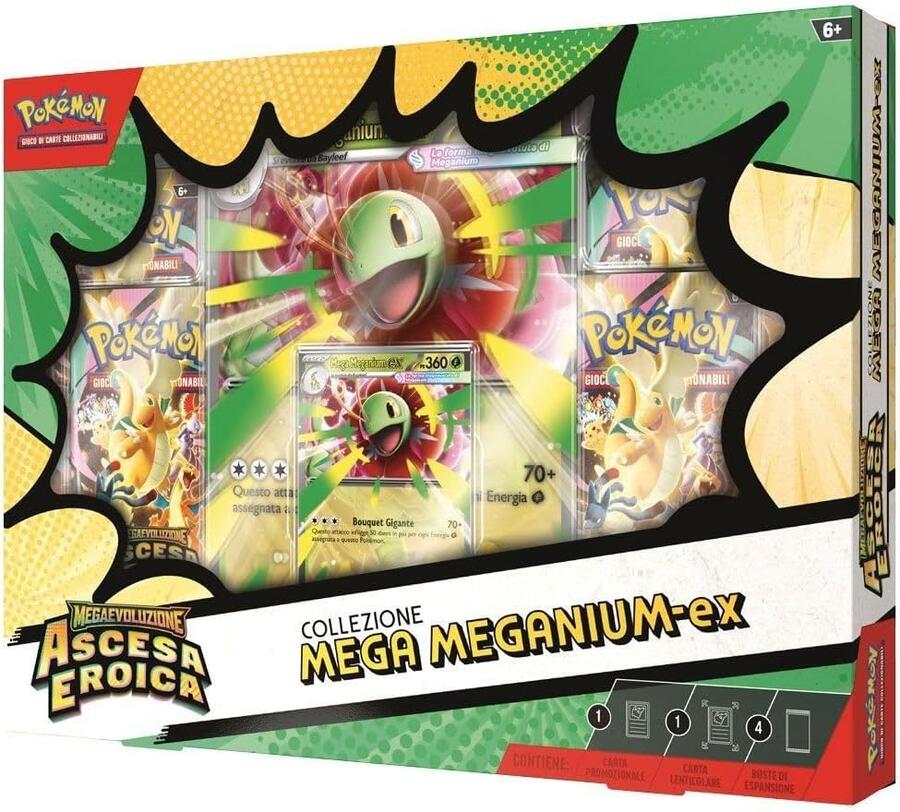 Pokémon Ascesa Eroica Collezione Mega EX Trio ITA – Mega Emboar ex, Mega Feraligatr ex, Mega Meganium ex – Set Carte Pokémon GCC Italiano 