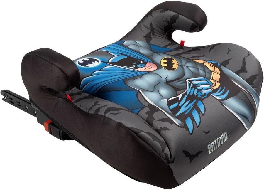 Tataway seggiolino alzatina auto bimbi ISOFIX Dc Comics Batman i-Size ECE R129, Rialzo bimbi 125-150 cm, 22-36 kg, 6-12 anni, gruppo 3, facile da trasportare - sfoderabile e lavabile
