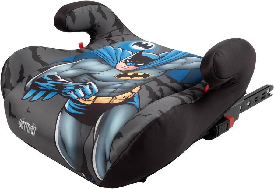 Tataway seggiolino alzatina auto bimbi ISOFIX Dc Comics Batman i-Size ECE R129, Rialzo bimbi 125-150 cm, 22-36 kg, 6-12 anni, gruppo 3, facile da trasportare - sfoderabile e lavabile