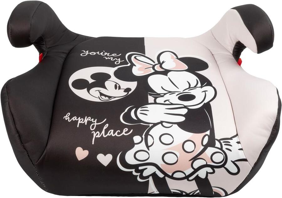 Tataway seggiolino alzatina auto bimbi ISOFIX Disney Minnie Mouse i-Size ECE R129, Rialzo bimbi 125-150 cm, 22-36 kg, 6-12 anni, gruppo 3, facile da trasportare - sfoderabile e lavabile