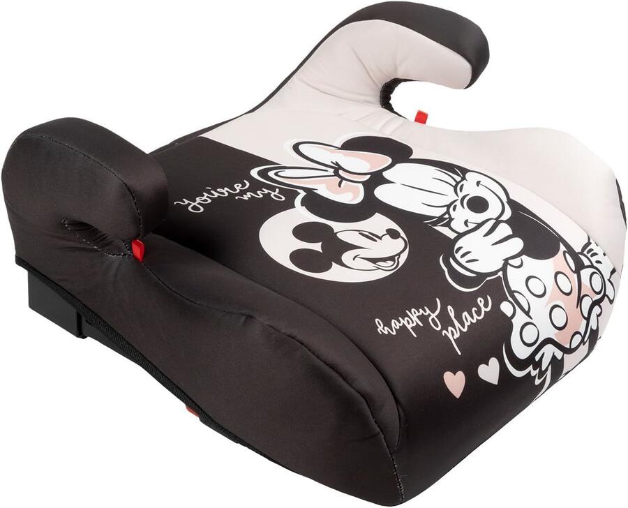 Tataway seggiolino alzatina auto bimbi ISOFIX Disney Minnie Mouse i-Size ECE R129, Rialzo bimbi 125-150 cm, 22-36 kg, 6-12 anni, gruppo 3, facile da trasportare - sfoderabile e lavabile