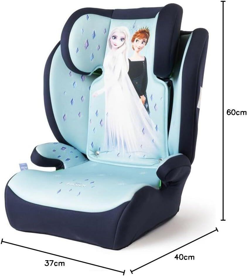 Tataway Disney Frozen i-Size, Seggiolino auto bambini 15-36 kg (3,5-12 anni), 100-150 cm, Gruppo 2/3, si installa con cintura a 3 punti, azzurro