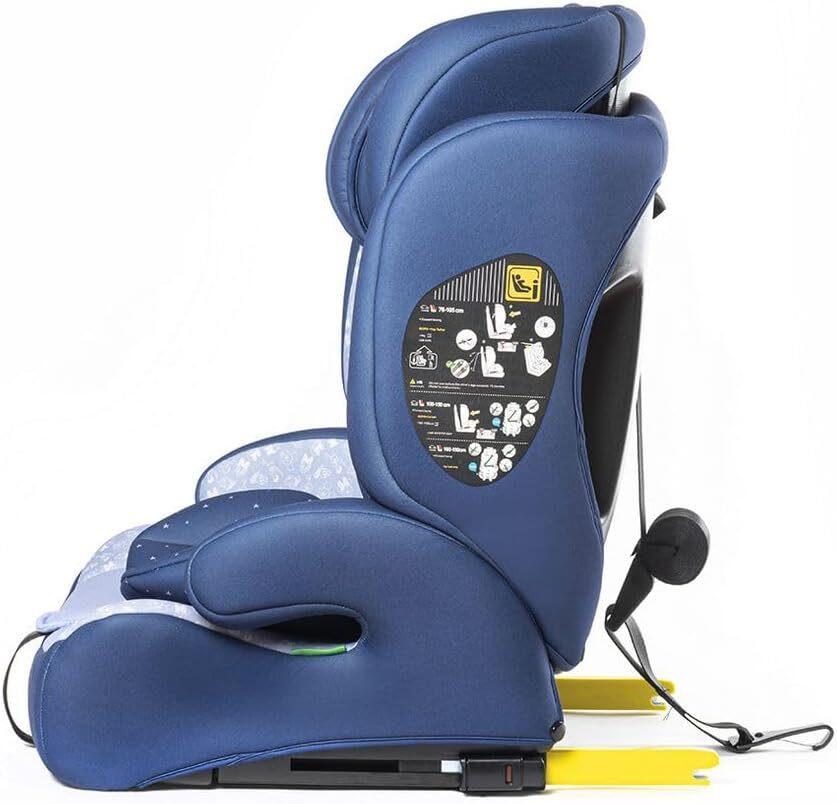 Tataway Seggiolino Auto Disney Mickey Mouse con attacco ISOFIX per la sicurezza dei bambini con altezza da 76 a 150 cm con grafiche di Mickey Mouse ed i suoi amici, su fondo blu