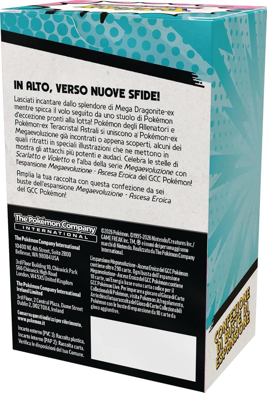 Pokémon: confezione di buste dell’espansione Megaevoluzione - Ascesa Eroica del GCC Pokémon (sei buste di espansione), Edizione in Italiano