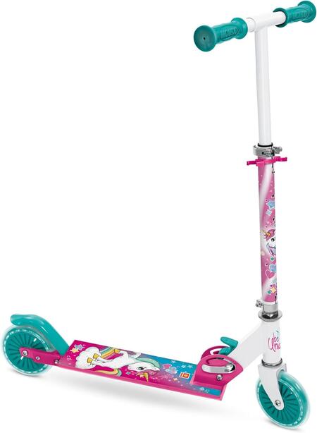 Mondo Toys - Monopattino in alluminio per bambino bambina UNICORNO - manubrio regolabile - 2 ruote - 28693