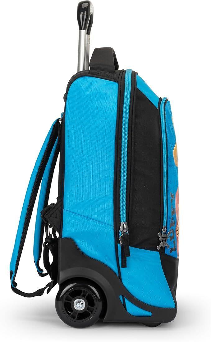 ONE PIECE - Zaino Scuola Trolley Ufficiale One Piece, Maniglia Regolabile, Trolley Staccabile, Spallacci Imbottiti e Regolabili, Scomparto Principale, Tasca Frontale, Chiusure A Zip, 36x47hx23cm
