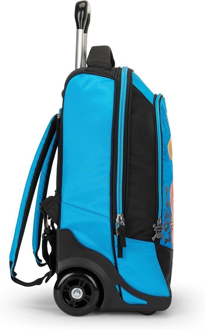ONE PIECE - Zaino Scuola Trolley Ufficiale One Piece, Maniglia Regolabile, Trolley Staccabile, Spallacci Imbottiti e Regolabili, Scomparto Principale, Tasca Frontale, Chiusure A Zip, 36x47hx23cm