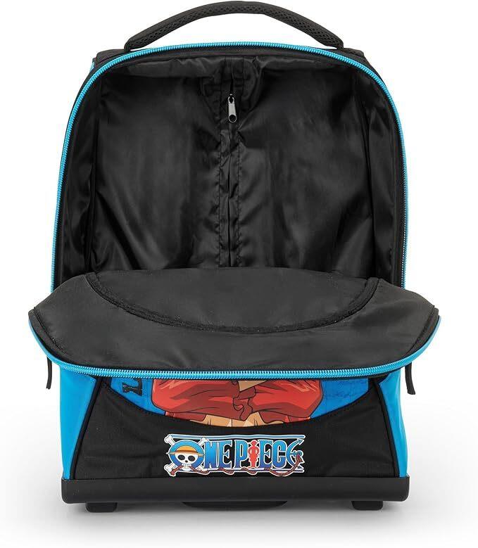 ONE PIECE - Zaino Scuola Trolley Ufficiale One Piece, Maniglia Regolabile, Trolley Staccabile, Spallacci Imbottiti e Regolabili, Scomparto Principale, Tasca Frontale, Chiusure A Zip, 36x47hx23cm