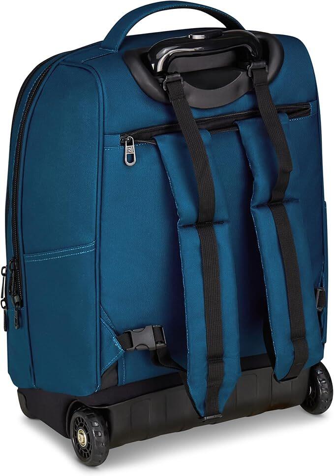 Invicta Trolley Scuola Fisso New Benin Solid, Blu, 2 in 1, Doppio Uso, Trolley e Zaino, Zaino Scuola e Viaggio, Ragazzo e Ragazza