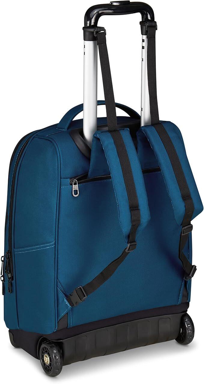 Invicta Trolley Scuola Fisso New Benin Solid, Blu, 2 in 1, Doppio Uso, Trolley e Zaino, Zaino Scuola e Viaggio, Ragazzo e Ragazza