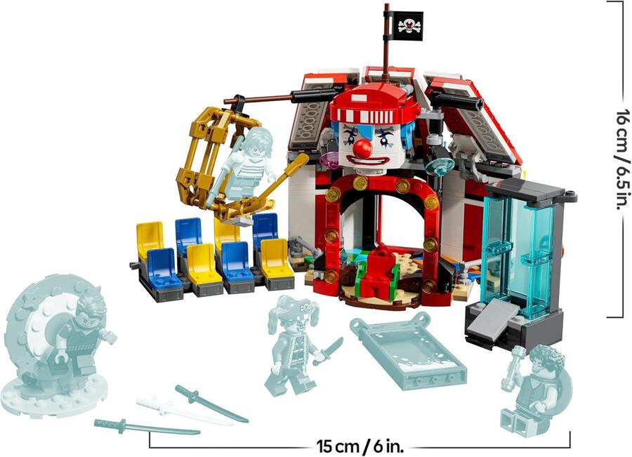 LEGO ONE PIECE La Tenda del Circo di Bagy il Clown - Giocattolo Interattivo con 4 Minifigure tra cui Luffy, Nami e Zoro, e 2 Poster Ricercato - Regalo per Bambini, Bambine e Fan da 8 Anni - 75637
