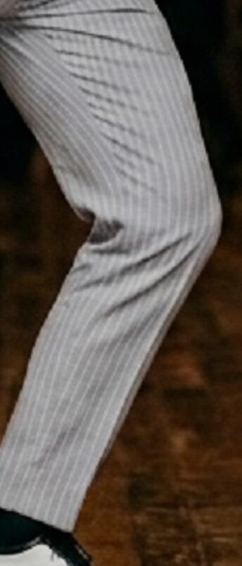 PANTALONE GESSATO GRIGIO CHIARO DA TANGO E SOCIAL DANCE 7-0008