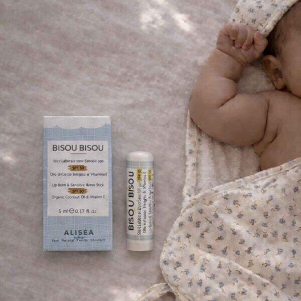 Stick Labbra & Zone Sensibili SPF50 Bisou Bisou – Protezione Alta Bambini