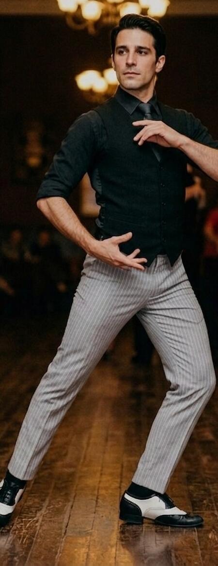 LIGHT GRAY GENTLE TROUSERS DANCE SOCIAL DANCE AND TANGO 7-0007 