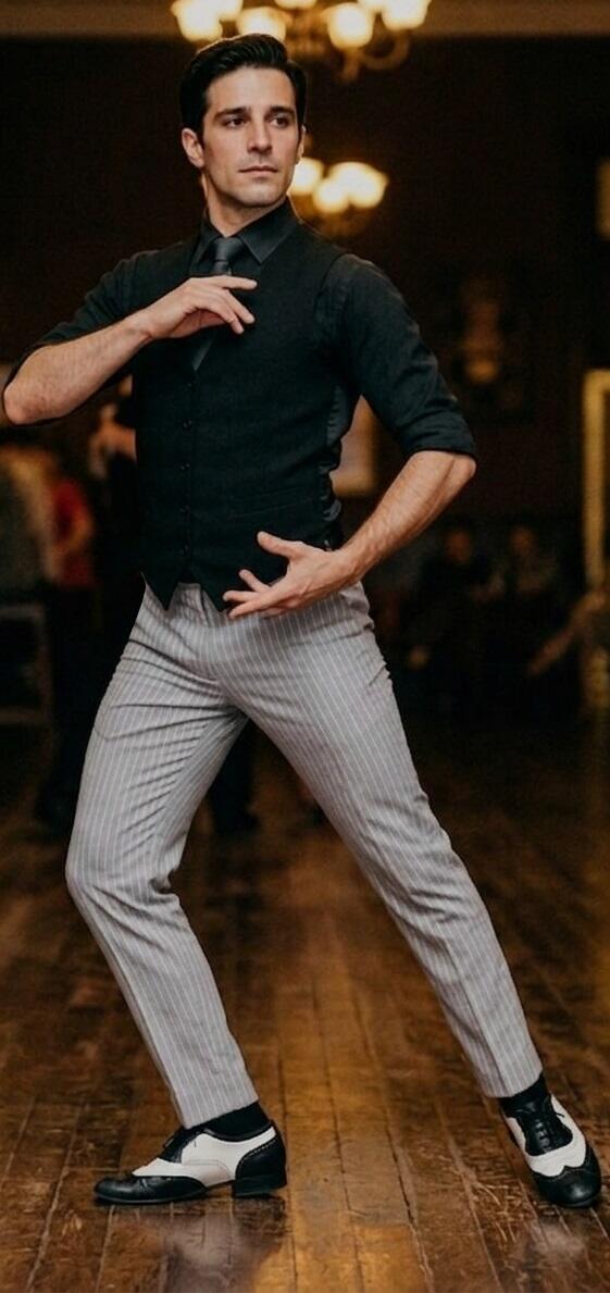 LIGHT GRAY GENTLE TROUSERS DANCE SOCIAL DANCE AND TANGO 7-0007 