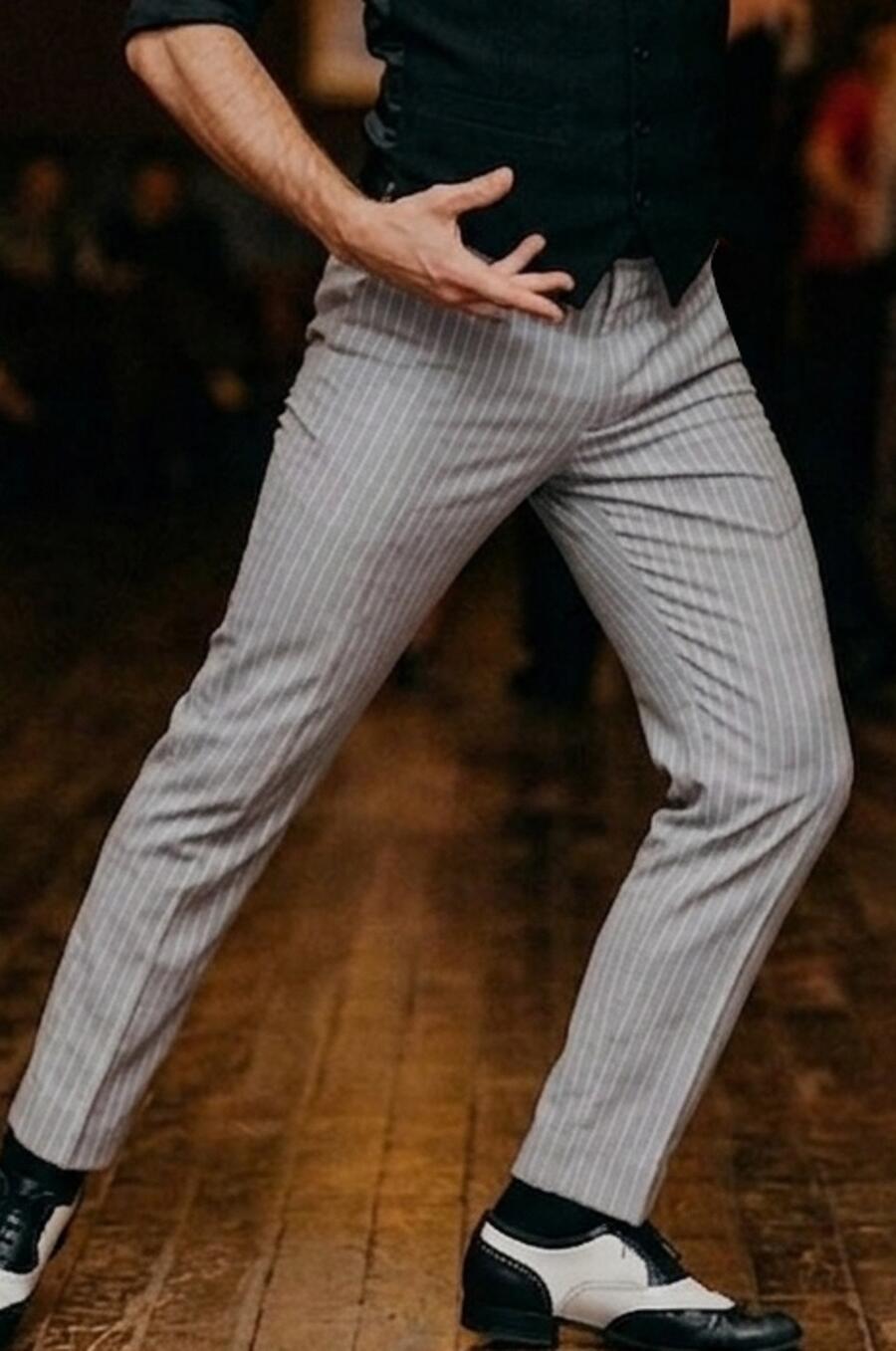 LIGHT GRAY GENTLE TROUSERS DANCE SOCIAL DANCE AND TANGO 7-0007 