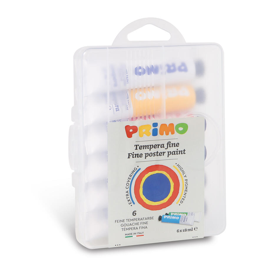 Astuccio da 6 tubi di TEMPERA da 18ml PRIMO