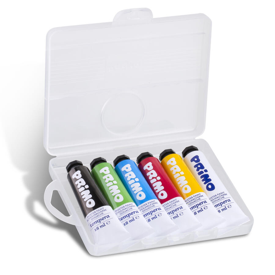 Astuccio da 6 tubi di TEMPERA da 18ml PRIMO