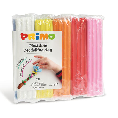 Panetti PLASTILINA 10 colori da 55gr PRIMO