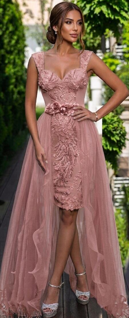 0745 ABITO 2 IN 1 TUBINO ORCHIDEA CON GONNA IN TULLE SEPARATA