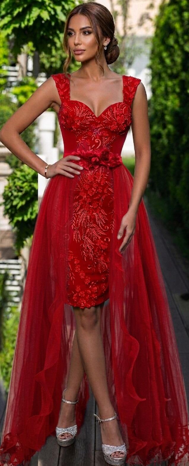 0748 2 IN 1 TUBE DRESS WITH SEPARATE TULLE SKIRT