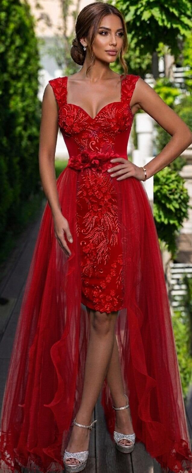 0748 2 IN 1 TUBE DRESS WITH SEPARATE TULLE SKIRT