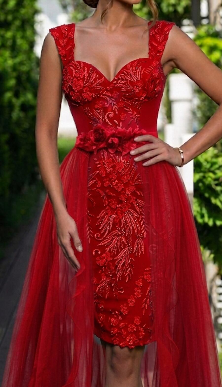 0748 2 IN 1 TUBE DRESS WITH SEPARATE TULLE SKIRT
