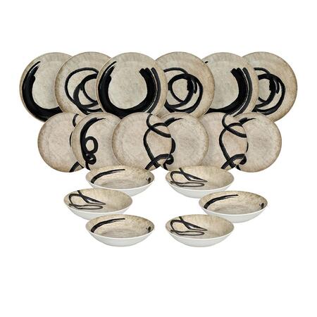 Servizio Piatti 18 Pezzi Maori Beige | Tognana Moon