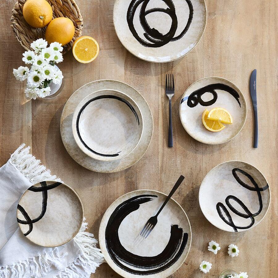 Servizio Piatti 18 Pezzi Maori Beige | Tognana Moon