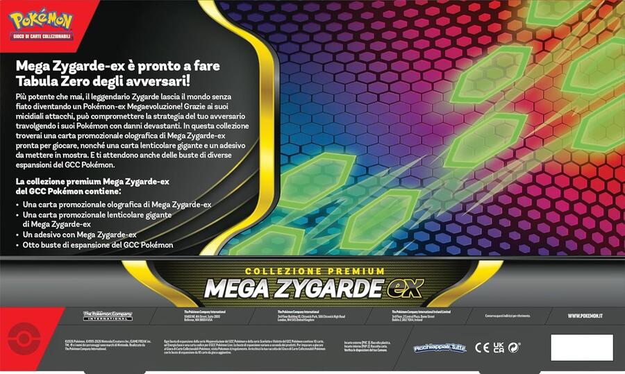 Pokémon: collezione premium Mega Zygarde-ex del GCC Pokémon (una carta promozionale, una carta lenticolare gigante, un adesivo e otto buste di espansione), Edizione in Italiano