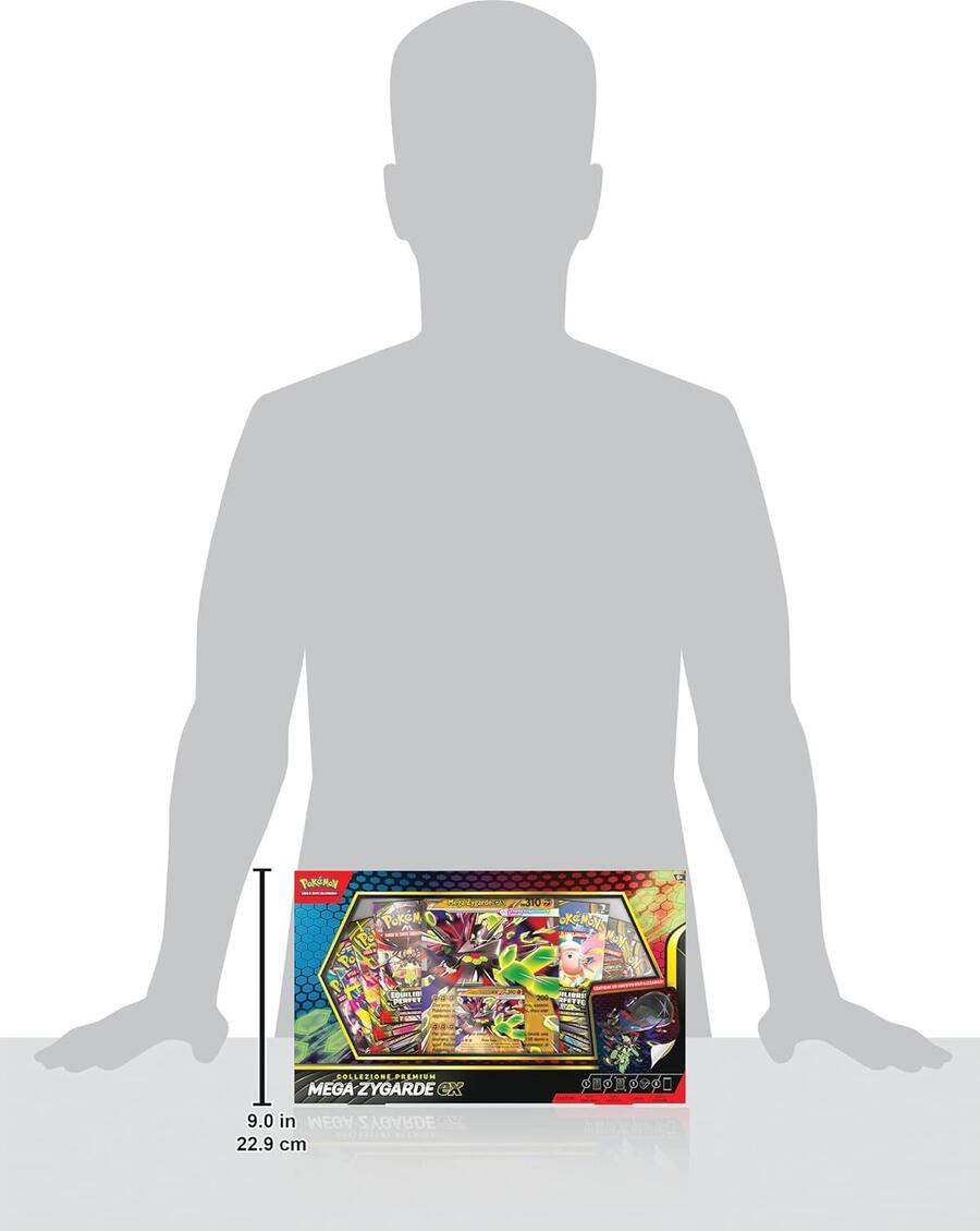 Pokémon: collezione premium Mega Zygarde-ex del GCC Pokémon (una carta promozionale, una carta lenticolare gigante, un adesivo e otto buste di espansione), Edizione in Italiano